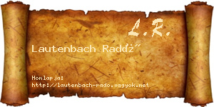 Lautenbach Radó névjegykártya